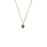 Dainty Oval Drop Birthstone Necklace