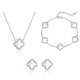 Mother Of Pearl Clover Jewelry Set - camillaboutiqueshop