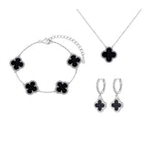Luxe Black Onyx Clover Jewelry Set