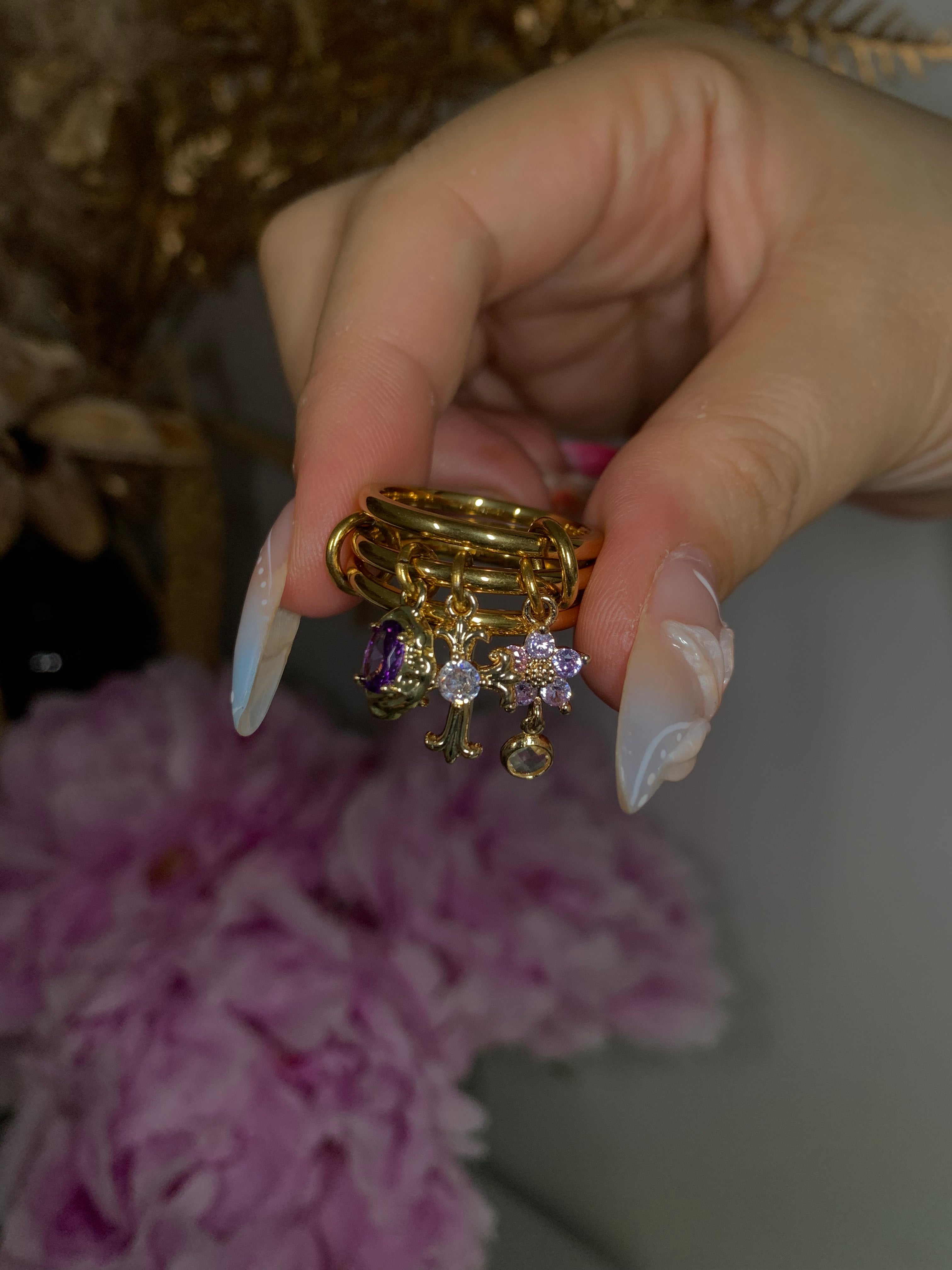 Lilacs Charm Ring