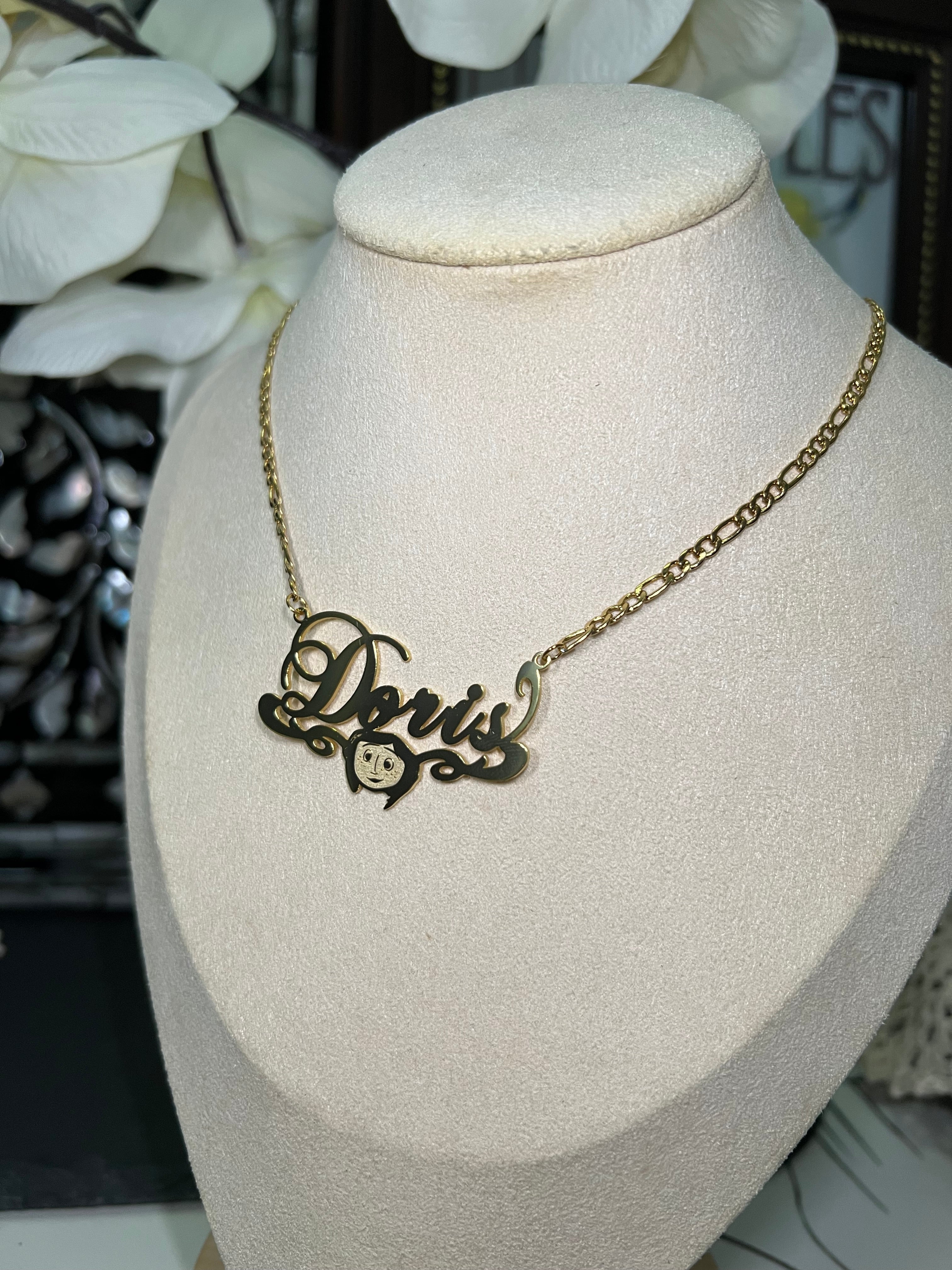 Custom Coraline Nameplate Necklace