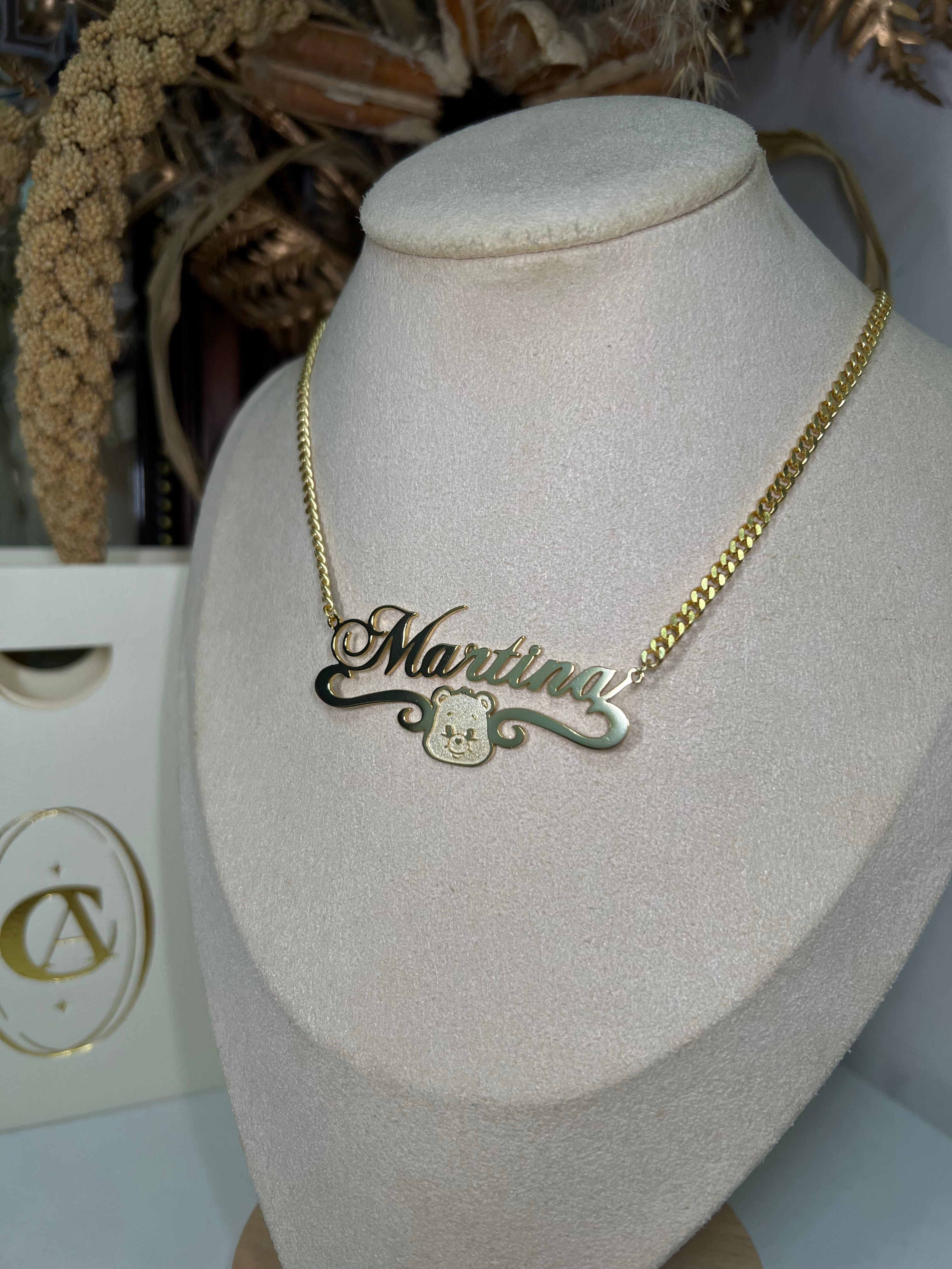 Custom Bear Name Necklace -camillaboutiqueshop