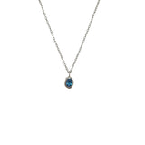 Dainty Oval Drop Birthstone Necklace