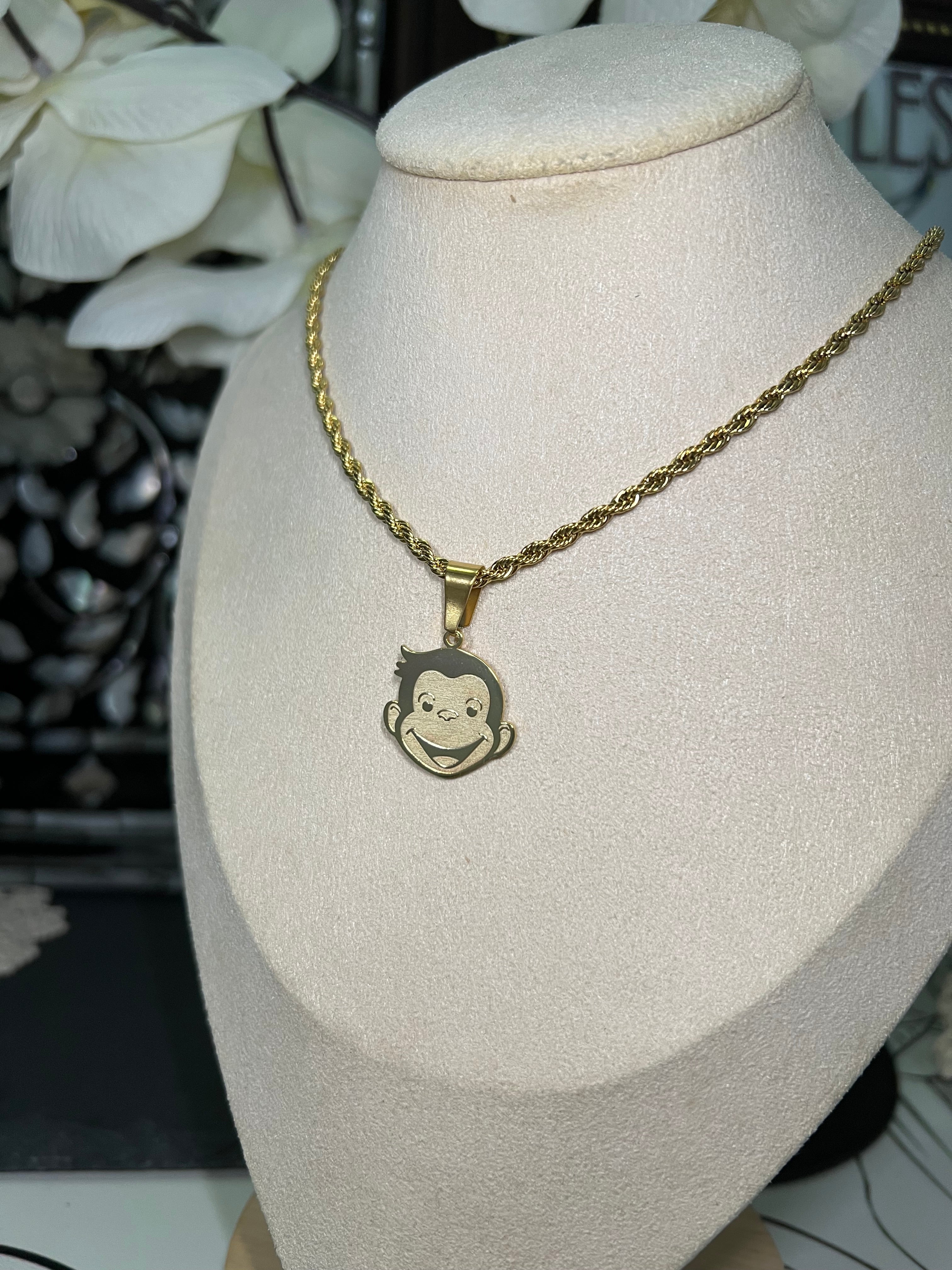 Custom Curious George Pendant Necklace