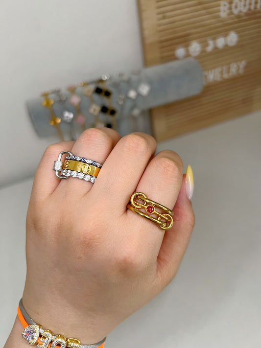 Gold solitaire stacking birthstone ring