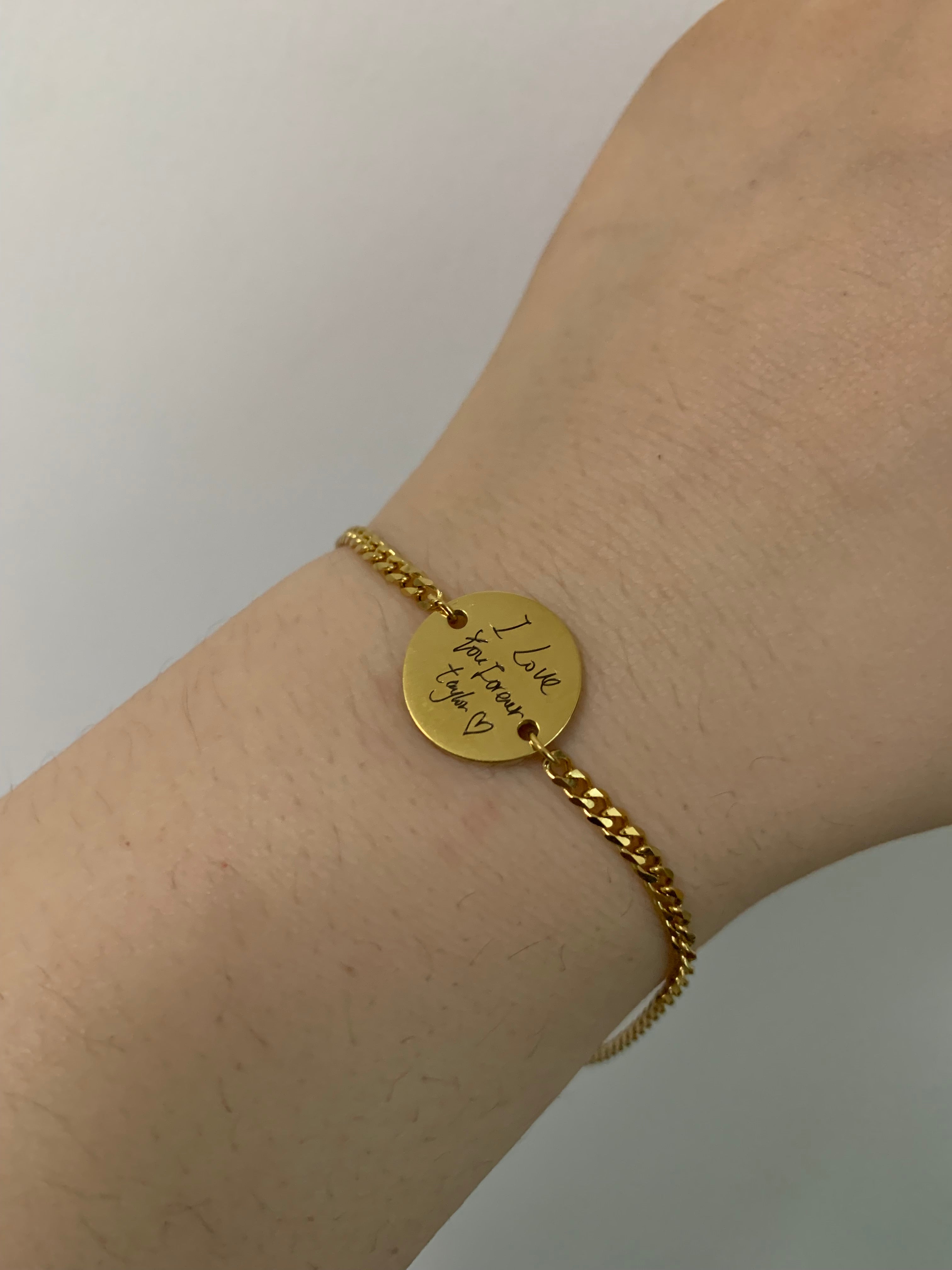 Minimal Handwriting Coin Bracelet - camillaboutiqueshop