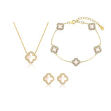 Mother Of Pearl Clover Jewelry Set
