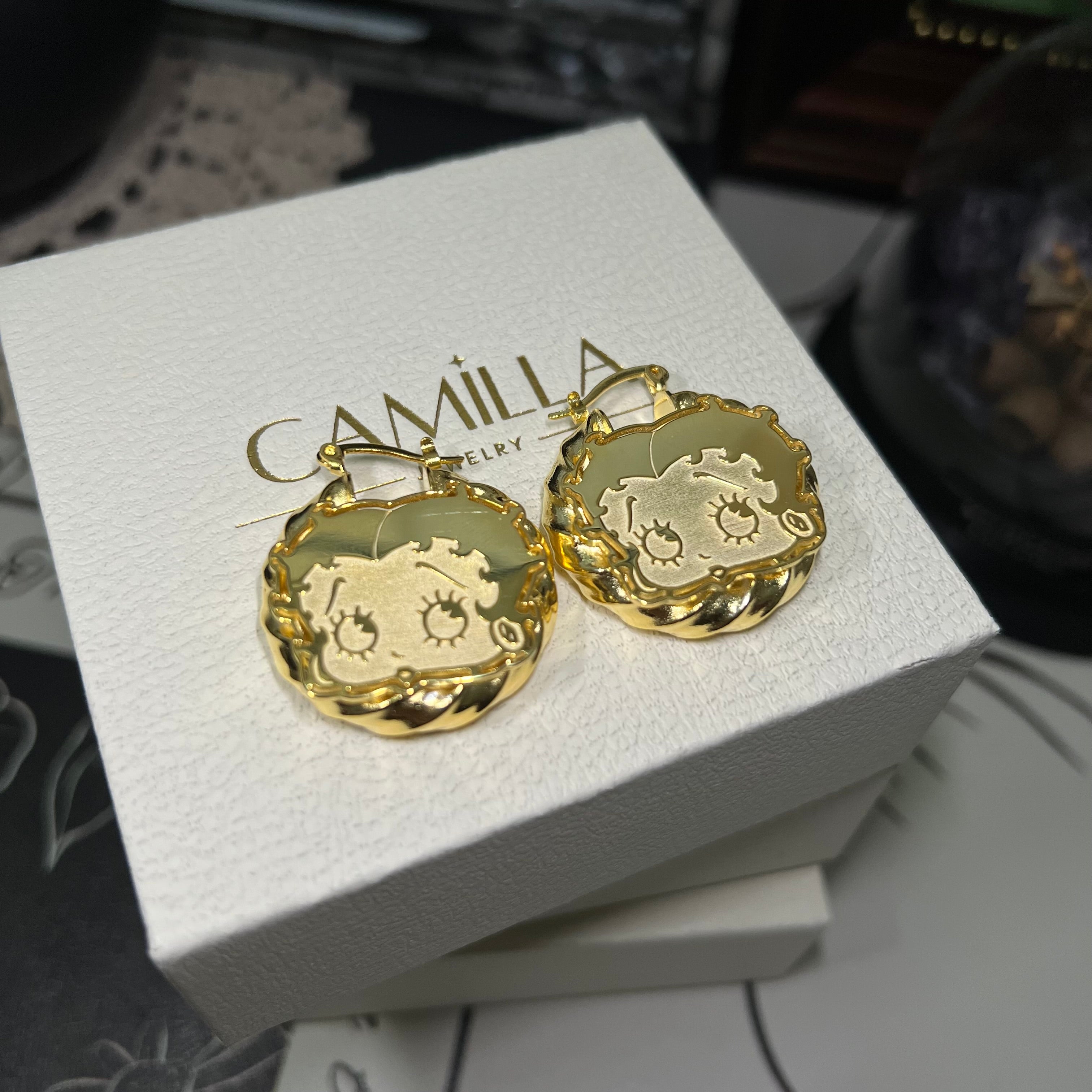 Custom Betty Boop Hoop Earrings