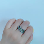 Silver Halo Birthstone Interlock Stacking Ring - camillaboutiqueshop