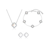 Mother Of Pearl Clover Jewelry Set