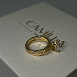 'FOREVER LOVE' OVALER MOISSANIT-RINGSET 2 KARAT - GOLD