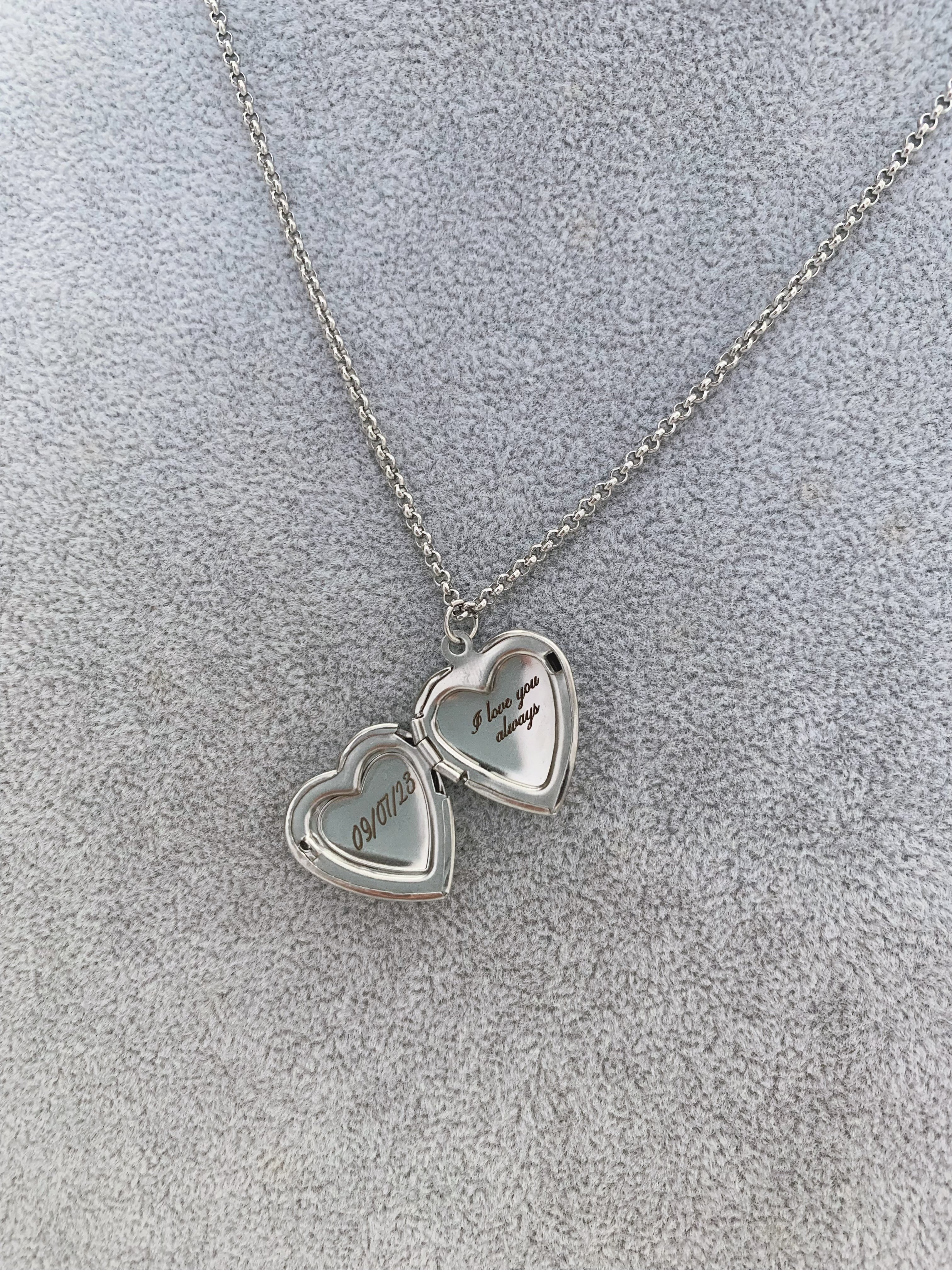 Heart Locket Necklace With Picture - camillaboutiqueshop