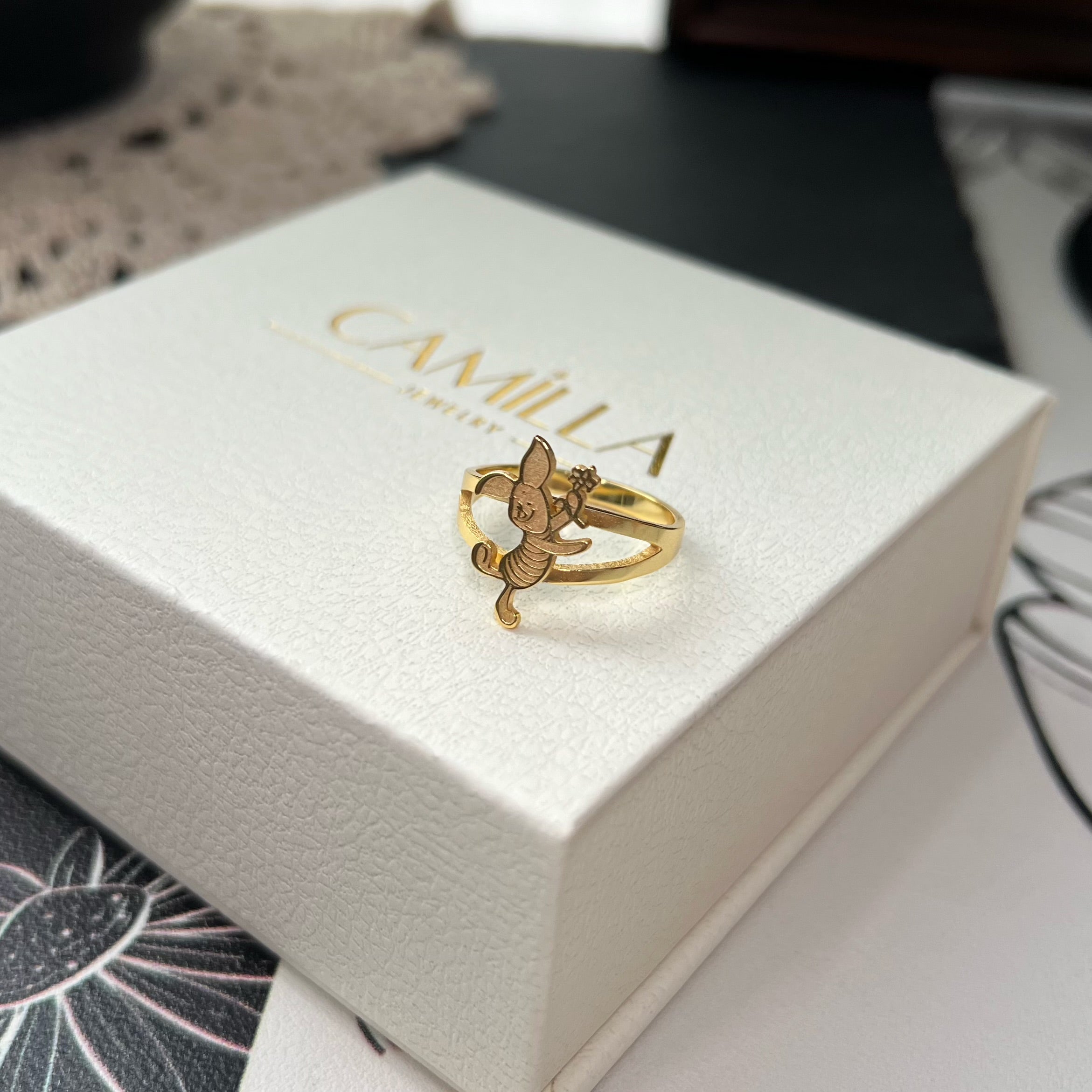 Piglet Sterling Silver Ring