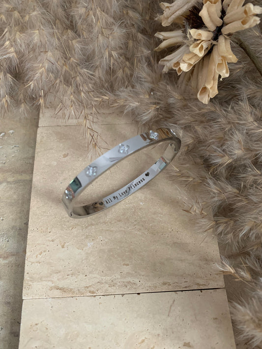 Bracelet jonc trèfle