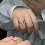 'FOREVER LOVE' MARQUISE-MOISSANIT-RING-SET 2 KARAT – GOLD