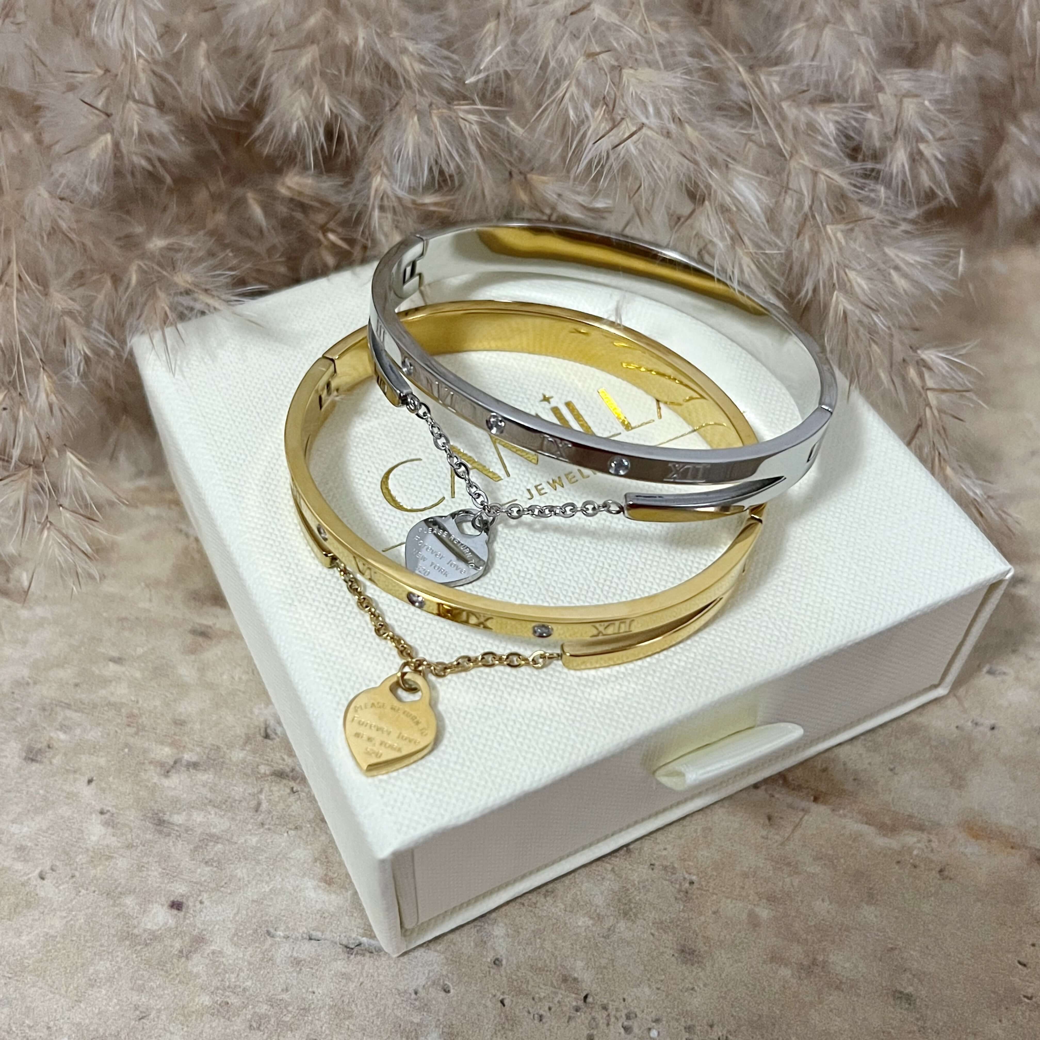 FOREVER LOVE STAINLESS STEEL BANGLE BRACELET - camillaboutiqueshop