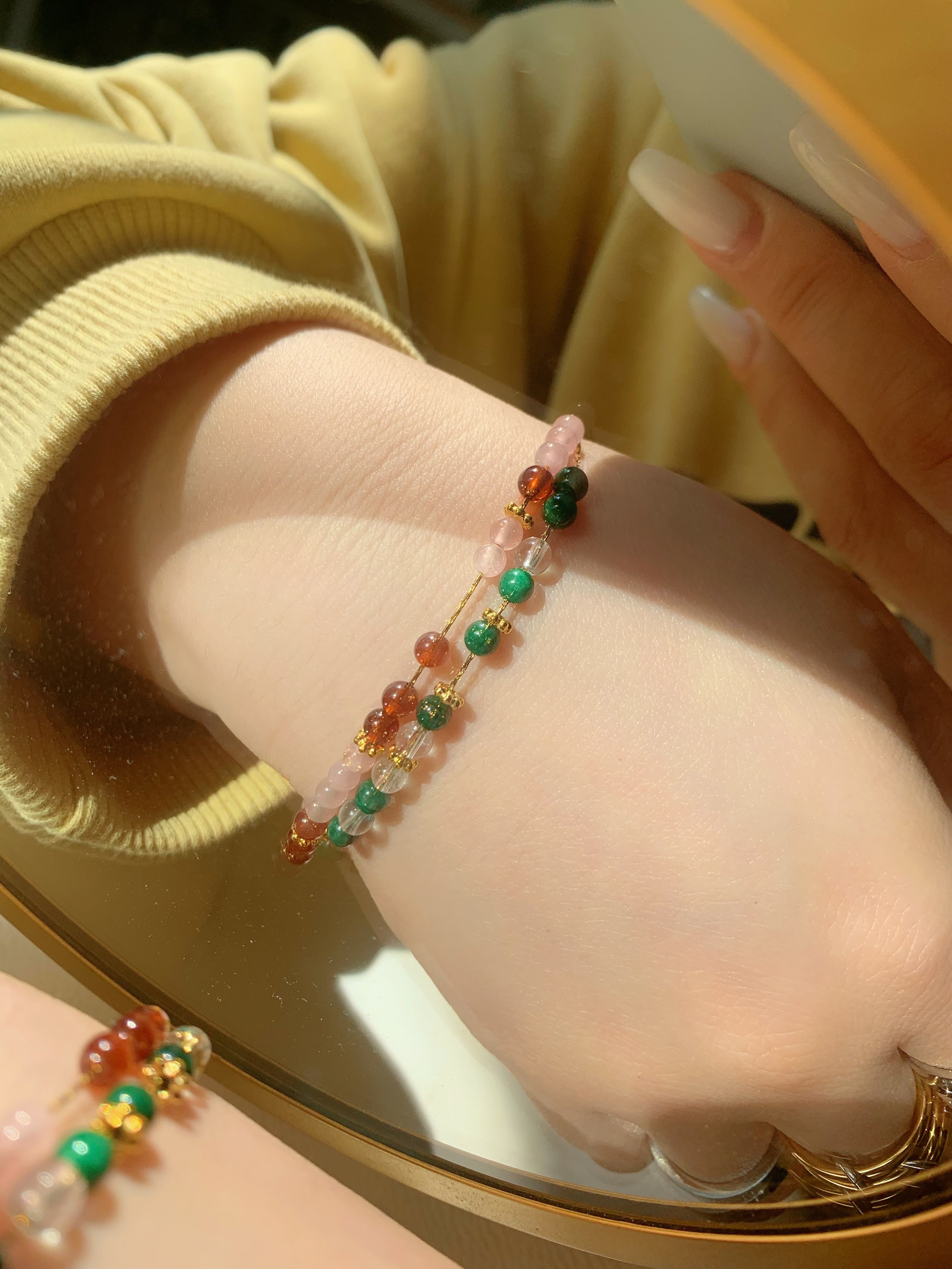 Custom Birthstone Morse Code Bracelet - camillaboutiqueshop