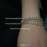 Bezel Moissanite Tennis Bracelet 3MM