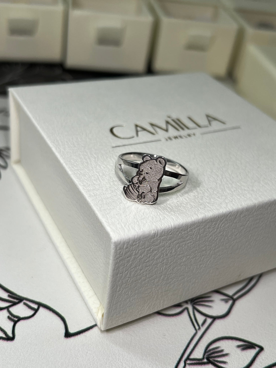 Winnie The Pooh Sterling Silver Ring - Camillaboutiqueshop