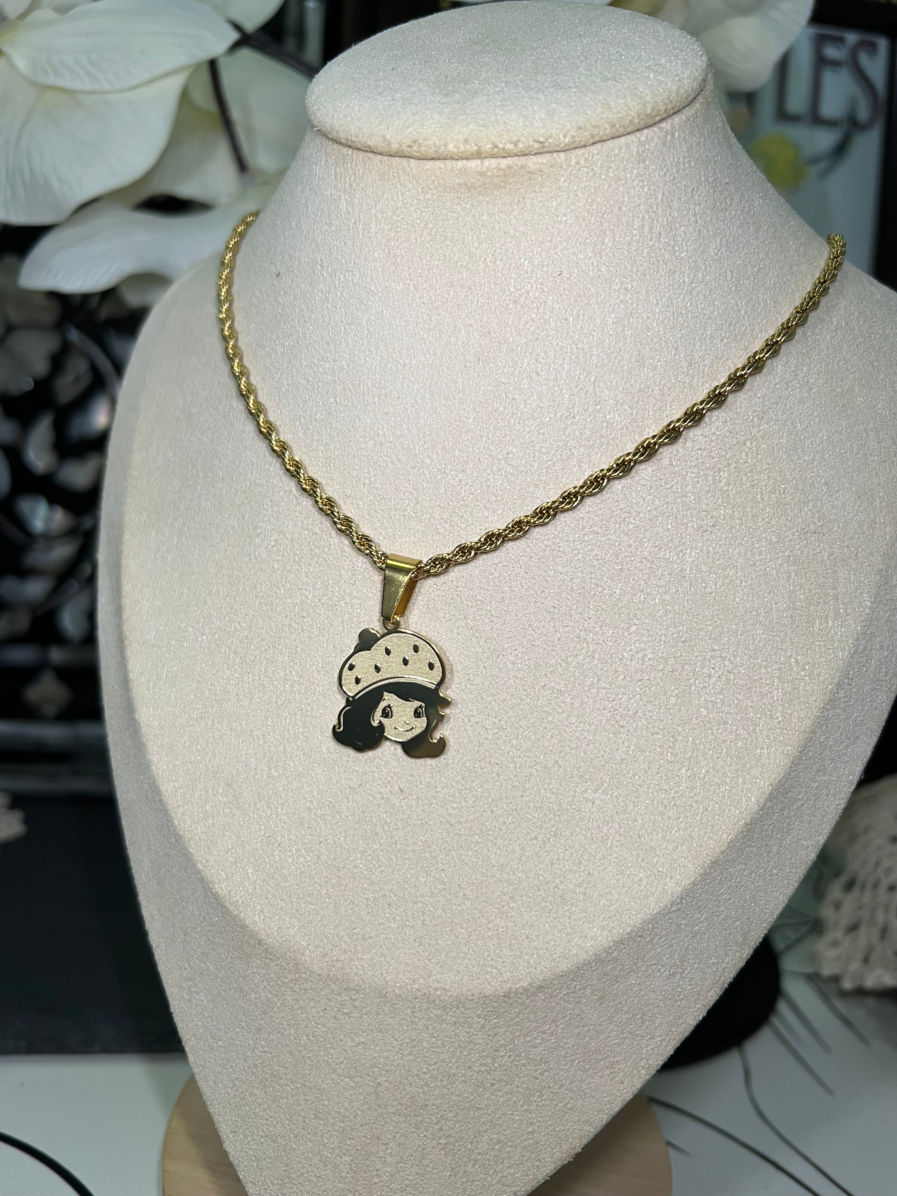 Custom Strawberry Shortcake Pendant Necklace
