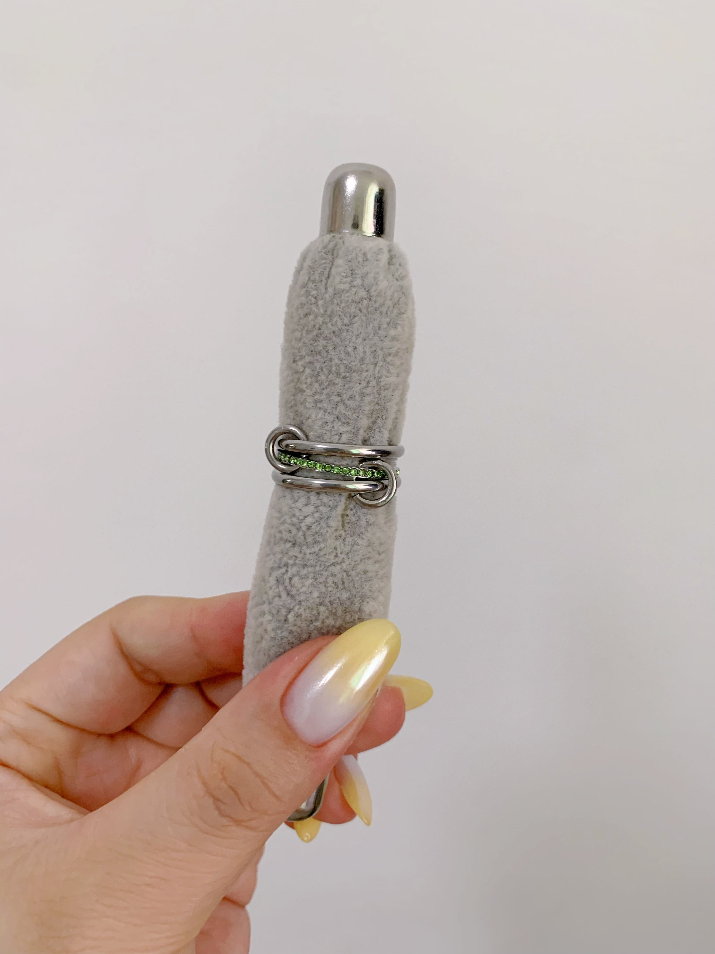 Silver Halo Birthstone Interlock Stacking Ring