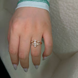 "Luminous Reverie"Marquise Moissanite Leafy Ring Set