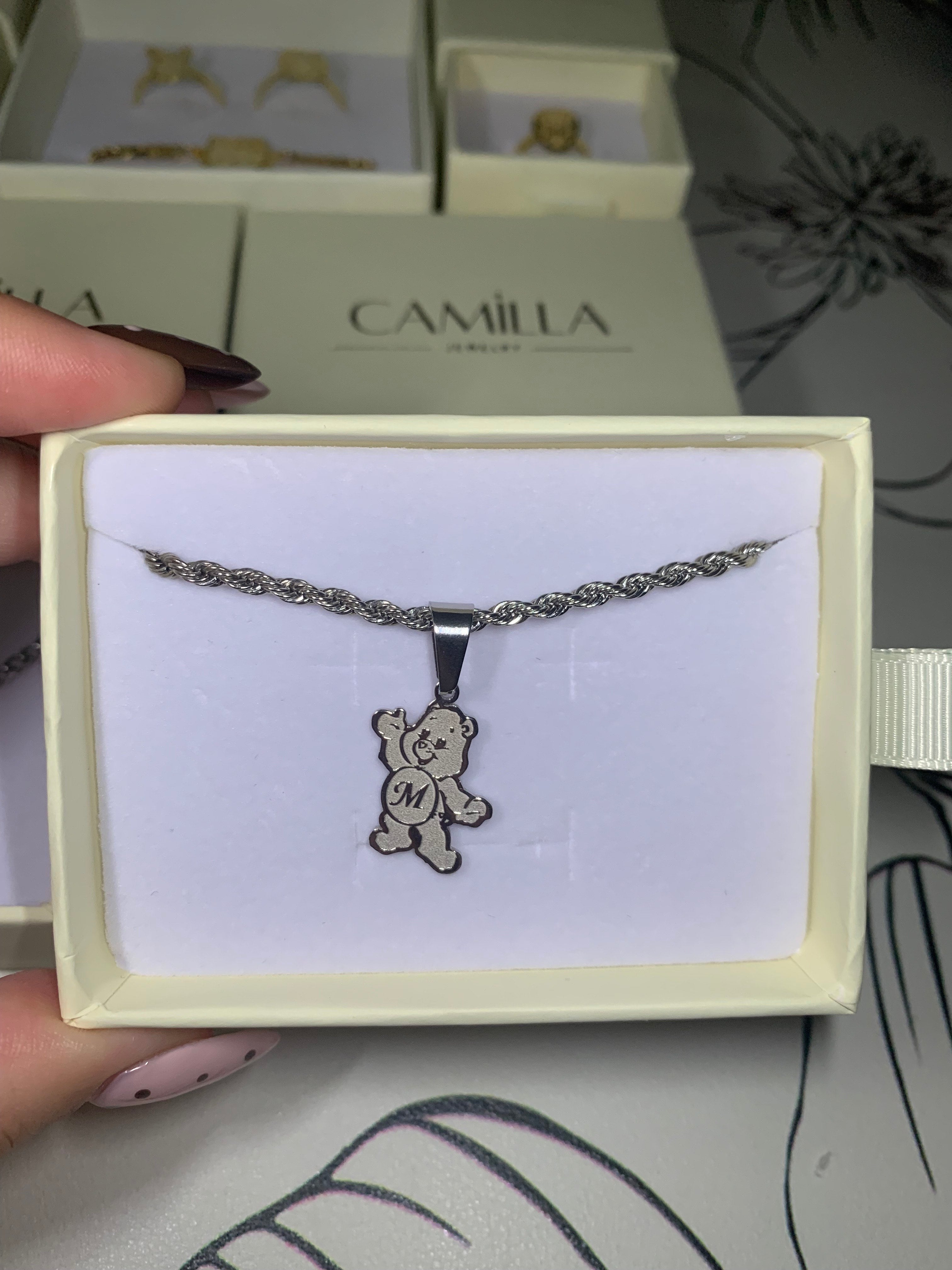 Custom Bears Initial Necklace