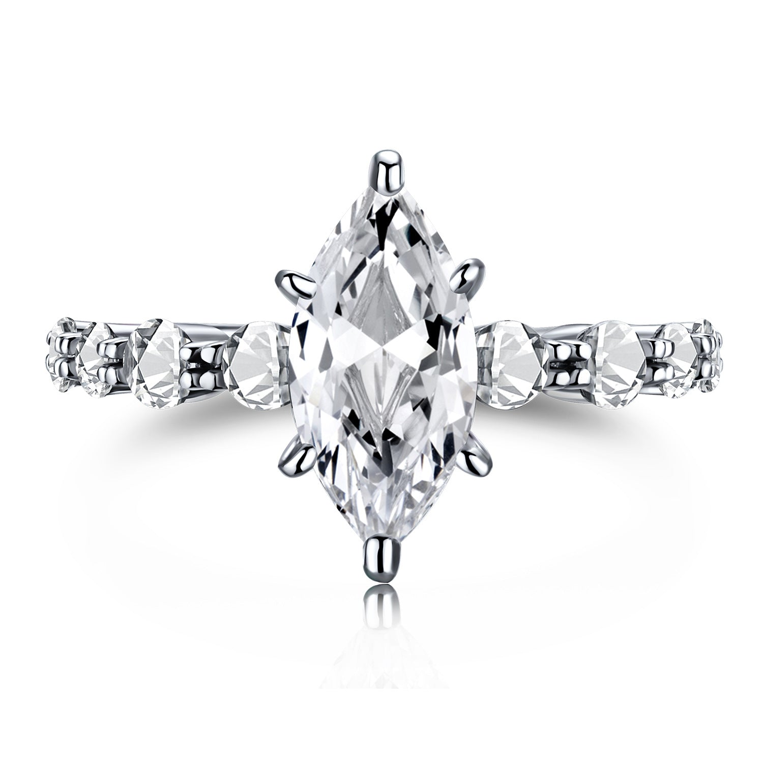 Marquise-Cut Simulated Diamond Ring
