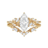 "Luminous Reverie"Marquise Moissanite Leafy Ring Set