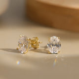 Moyla Oval Cut Moissanite Stud Earrings