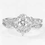 "Fairytale Vine" Oval Moissanite Bridal Set -1.5ct