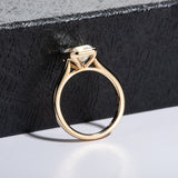 "Lover" Bezel Emerald Cut Moissanite Ring - 3ct