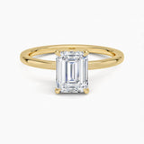'ADAYA"EMERALD SOLITAIRE MOISSANITE RING
