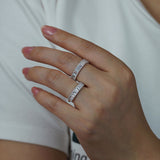 Klassischer Pave-Set Voll-Zirkonia Eternity Ring aus Sterlingsilber