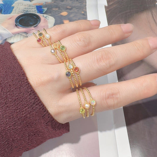 18K Gold Solitaire Birthstone Ring