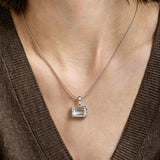 Emeral Solitaire Cut  Necklace