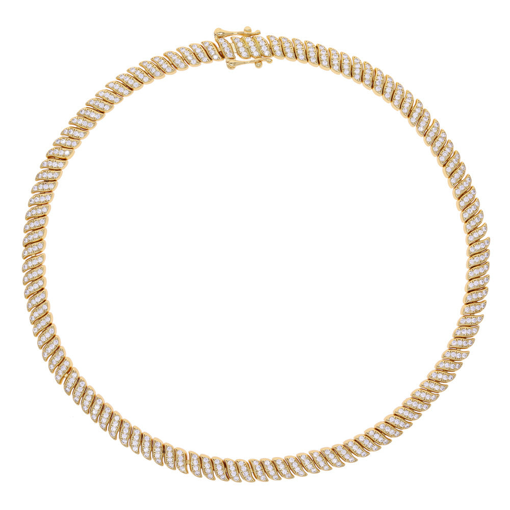 Pave Golden Wave Tennis Necklace -camillaboutiqueshop