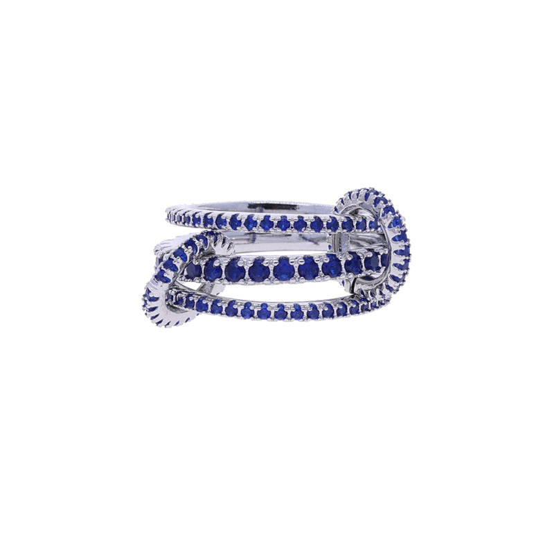 Interlocked Blue Shine Statement Ring -camillaboutiqueshop