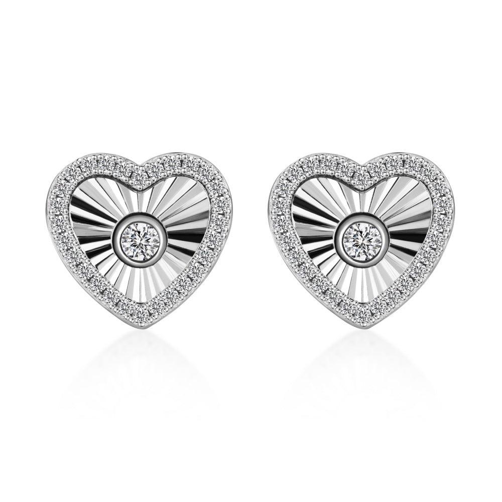 Perla Texture Heart Earrings