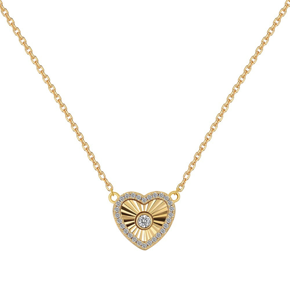 Perla Texture Heart Necklace