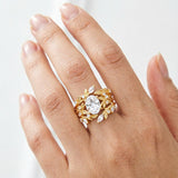 "A Forest Fairytale" 1.5 Carat Oval Moissanite Nature-Inspired Botanical Ring Set