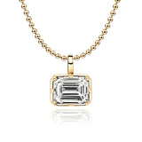 Emeral Solitaire Cut  Necklace