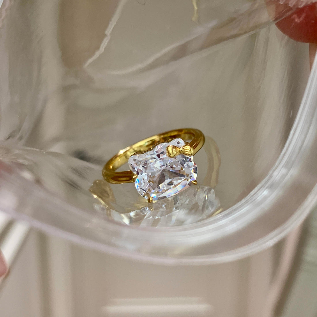 Hello kitty 925 Sterling Silver Diamond Ring
