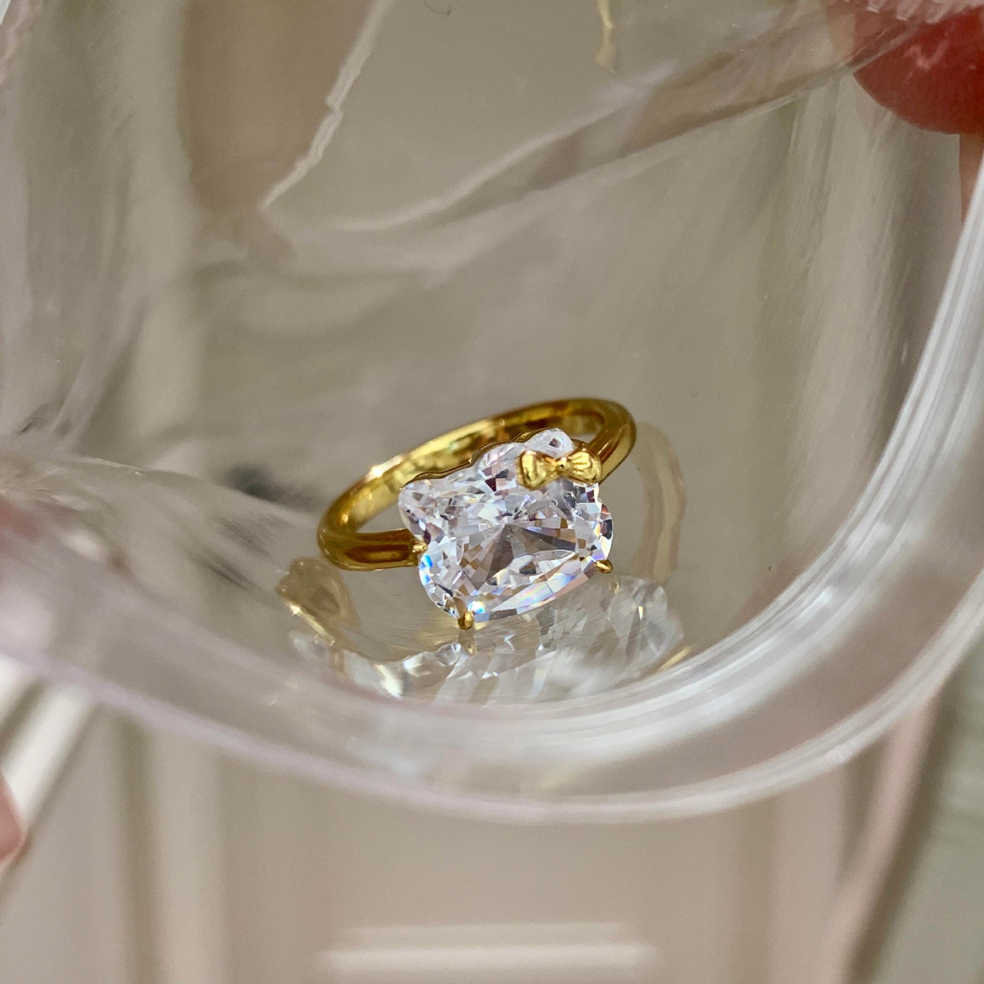 Hello kitty 925 Sterling Silver Diamond Ring