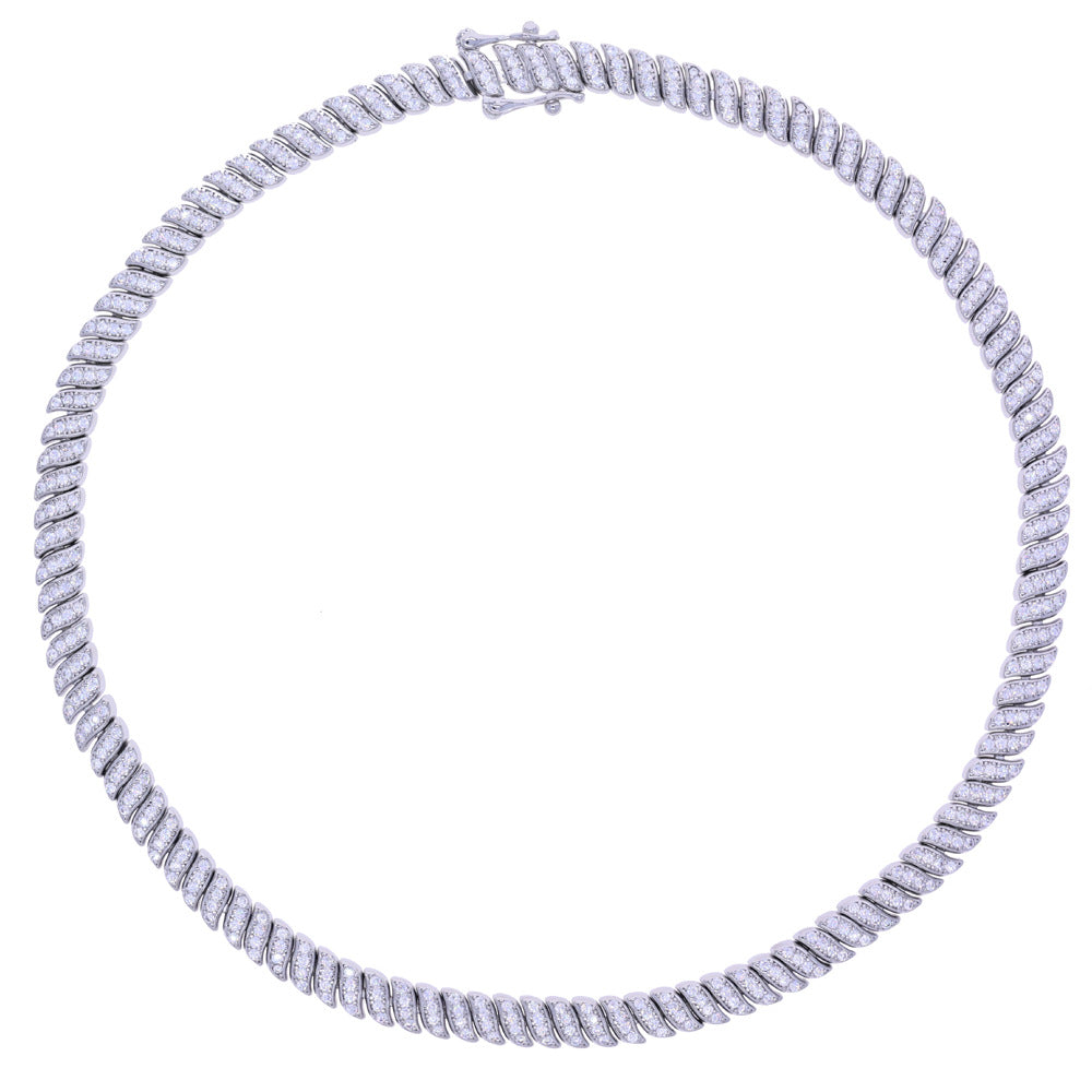 Pave Golden Wave Tennis Necklace -camillaboutiqueshop