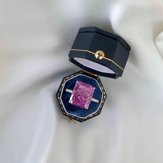 Classic Big Purple  Radiant Cut Engagement Ring for Women