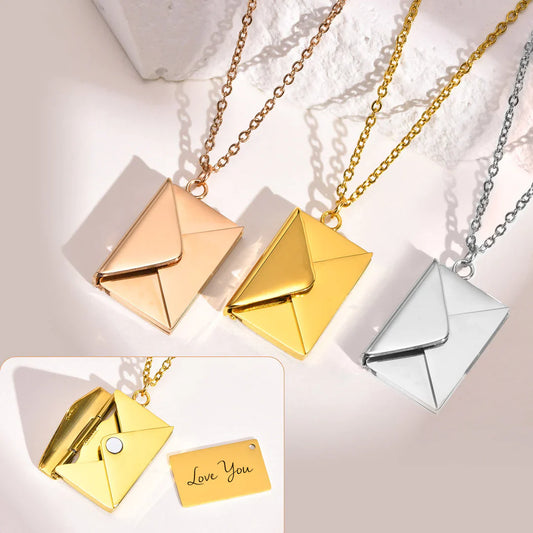PERSONALIZED LOVE LETTER ENVELOPE NECKLACE