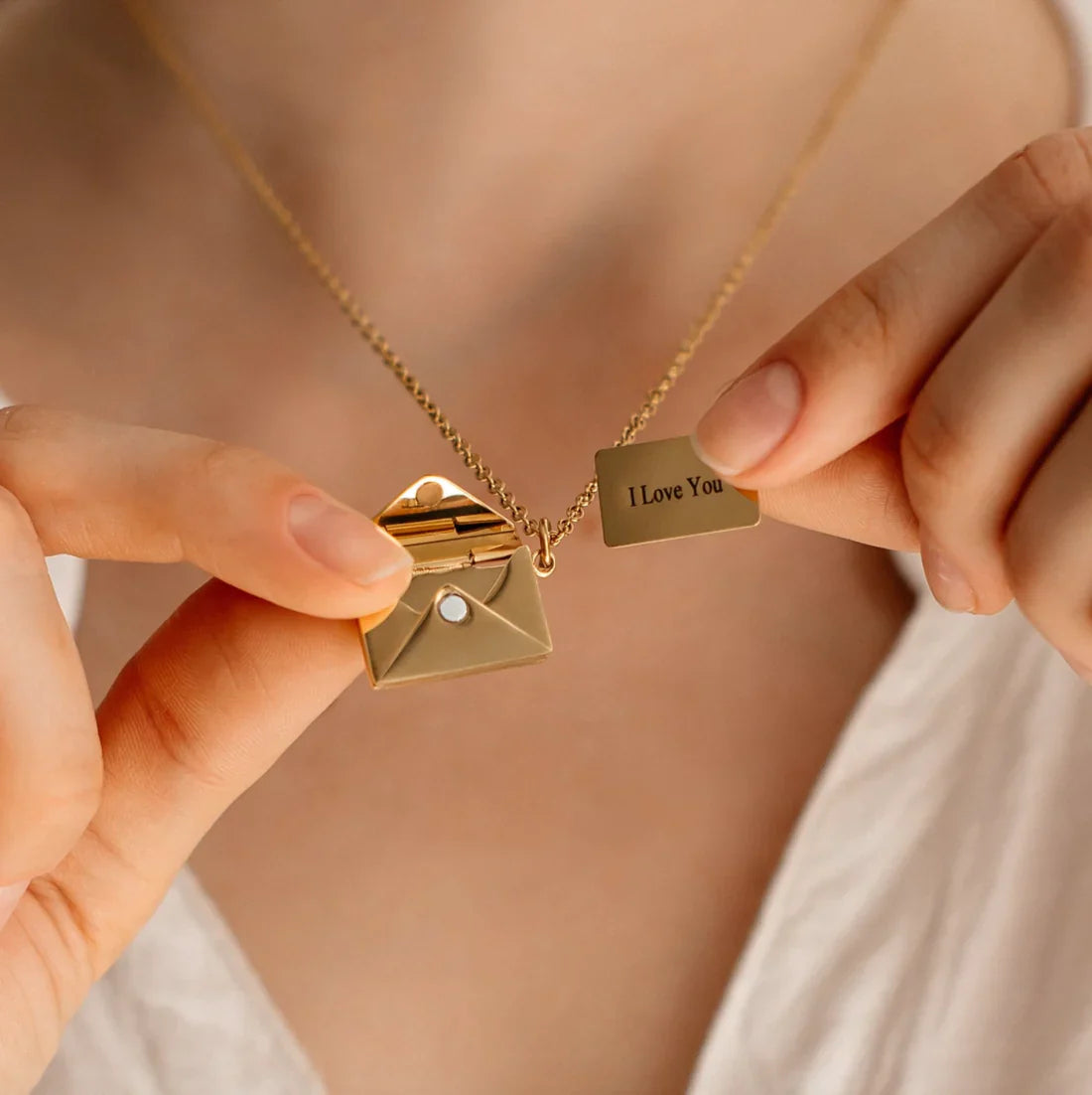 PERSONALIZED LOVE LETTER ENVELOPE NECKLACE