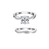 'FOREVER LOVE' CUSHION MOISSANITE RING SET 2CT