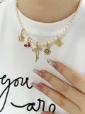 Basic Pearl Charm Necklace - Camillaboutiqueshop
